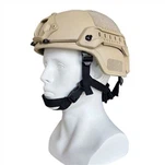 Khaki Aramid Military Mich Taktisk skudsikker hjelm med tilbehørsskinneforbindelser